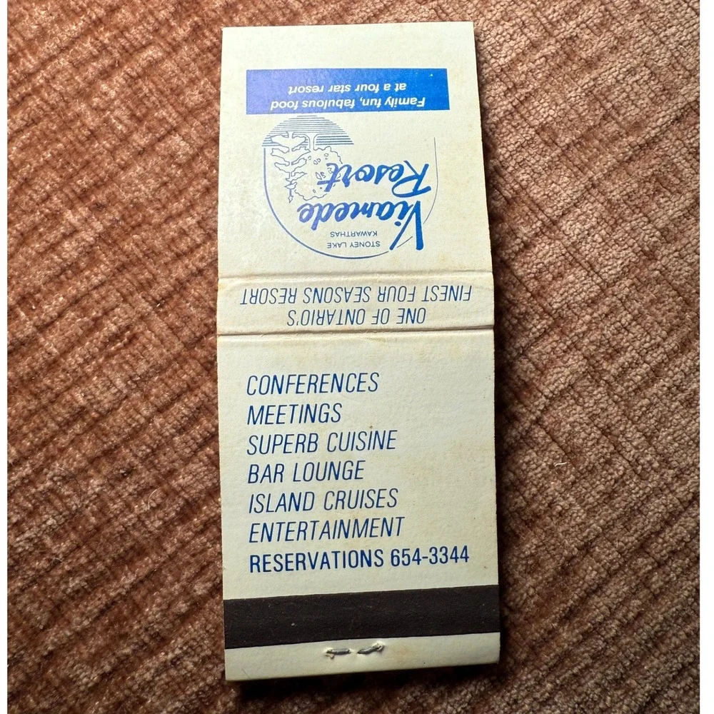 Viamede Resort Matchbook Stoney‎ Lake Kawarthas Ontario Vtg Canada Advertising